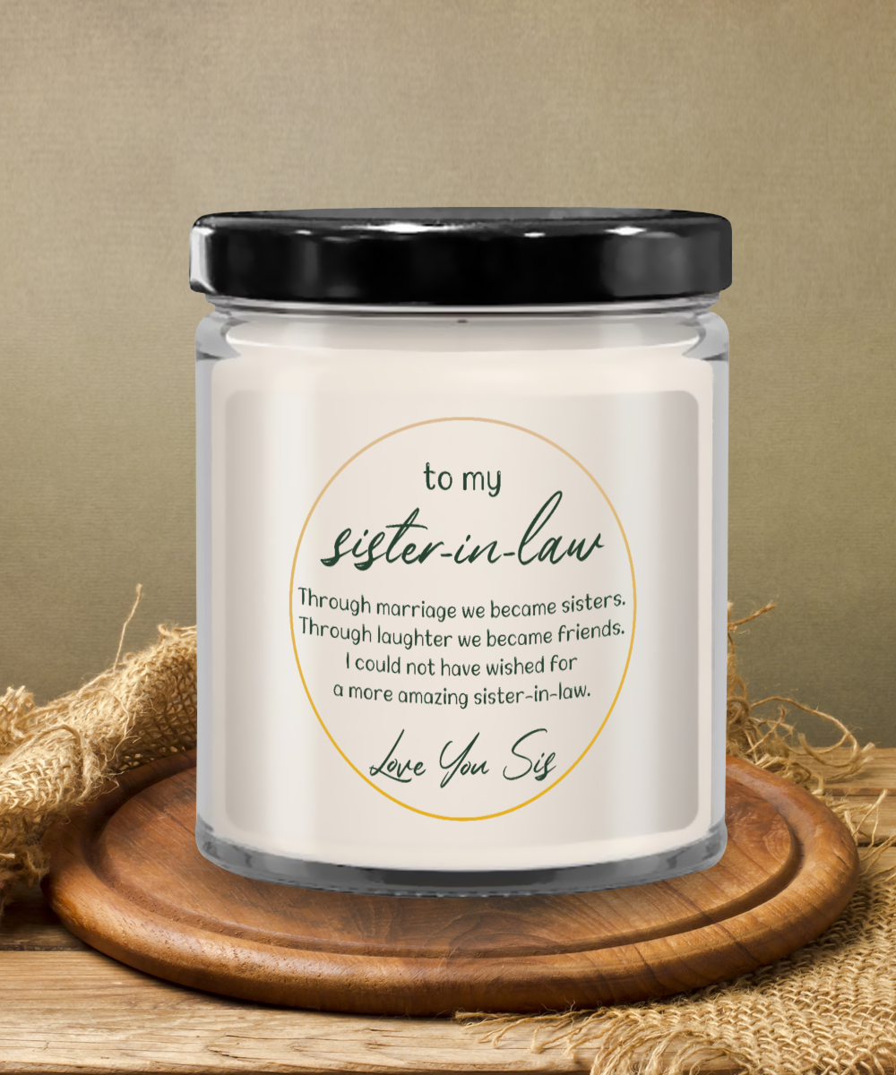 To My Sister-In-Law Vanilla Scented Candle Keepsake Jar