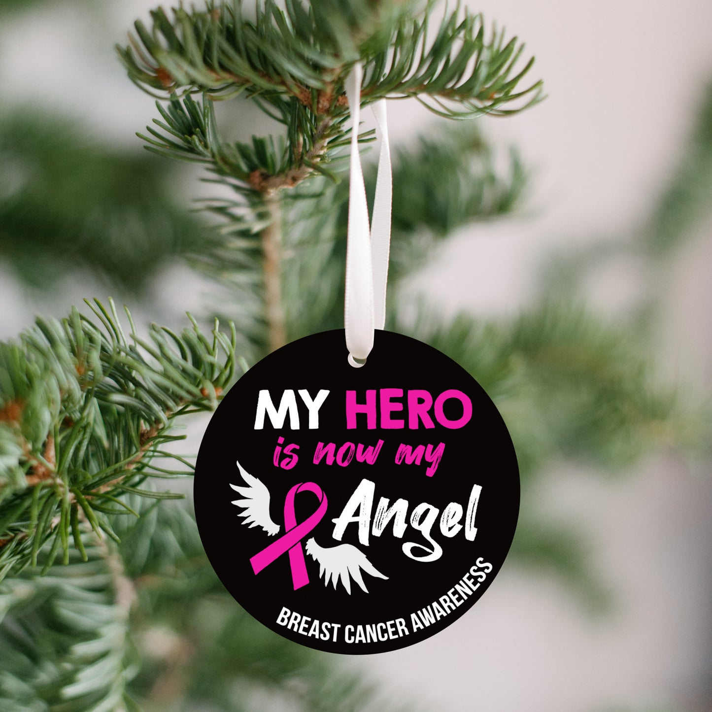 My Angel Is My Hero Breast Cancer Awareness Ornament