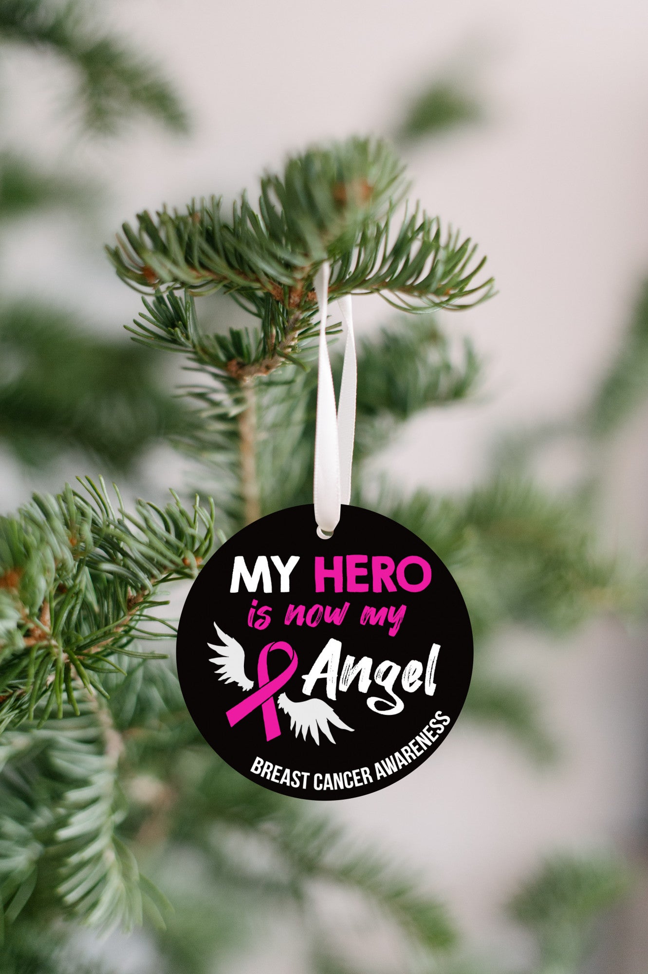 My Angel Is My Hero Breast Cancer Awareness Ornament