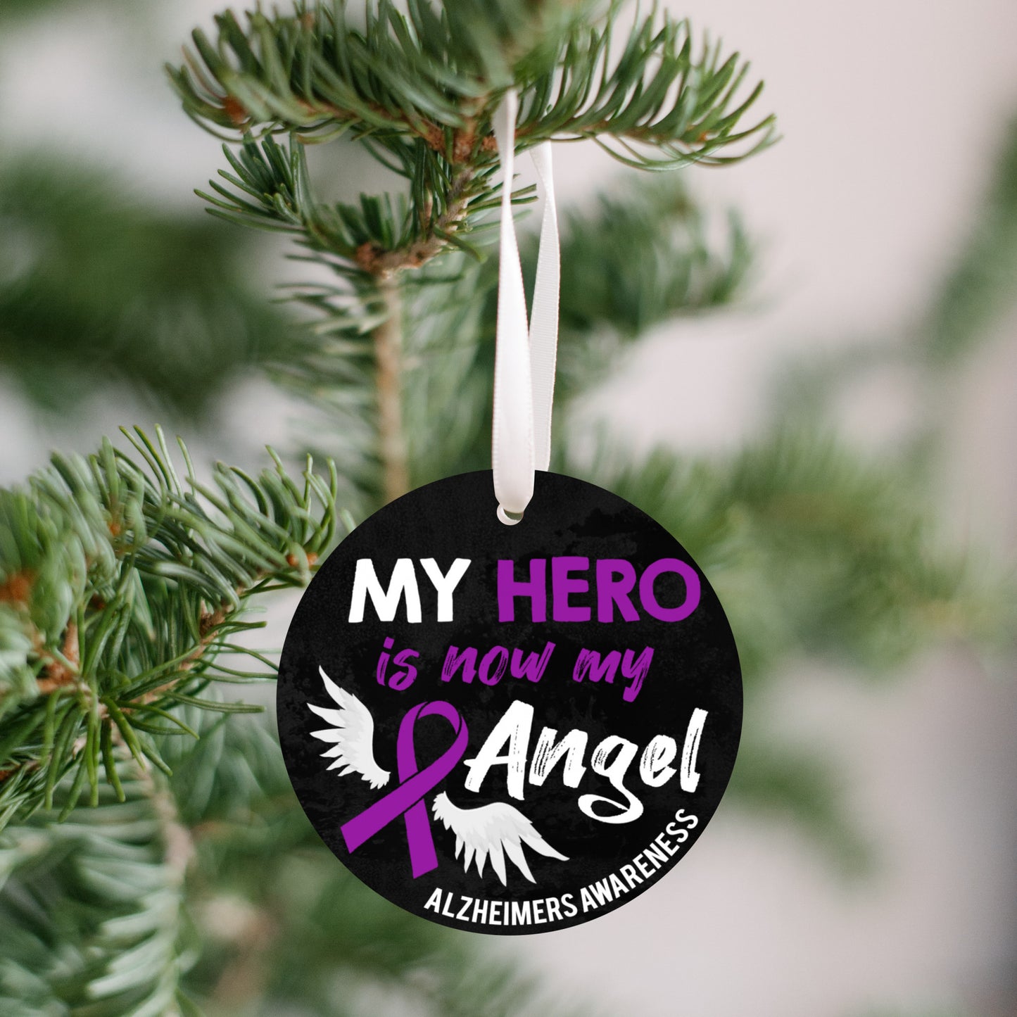 My Hero Is Now My Angel Alzheimer's Awareness Ornament