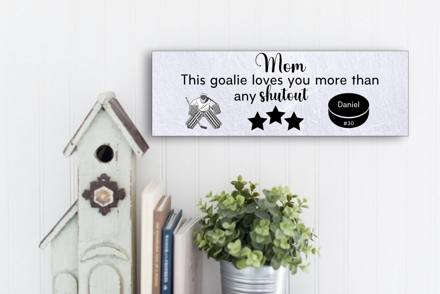 Personalized Hockey Mom Goalie Wall Sign or Table Display