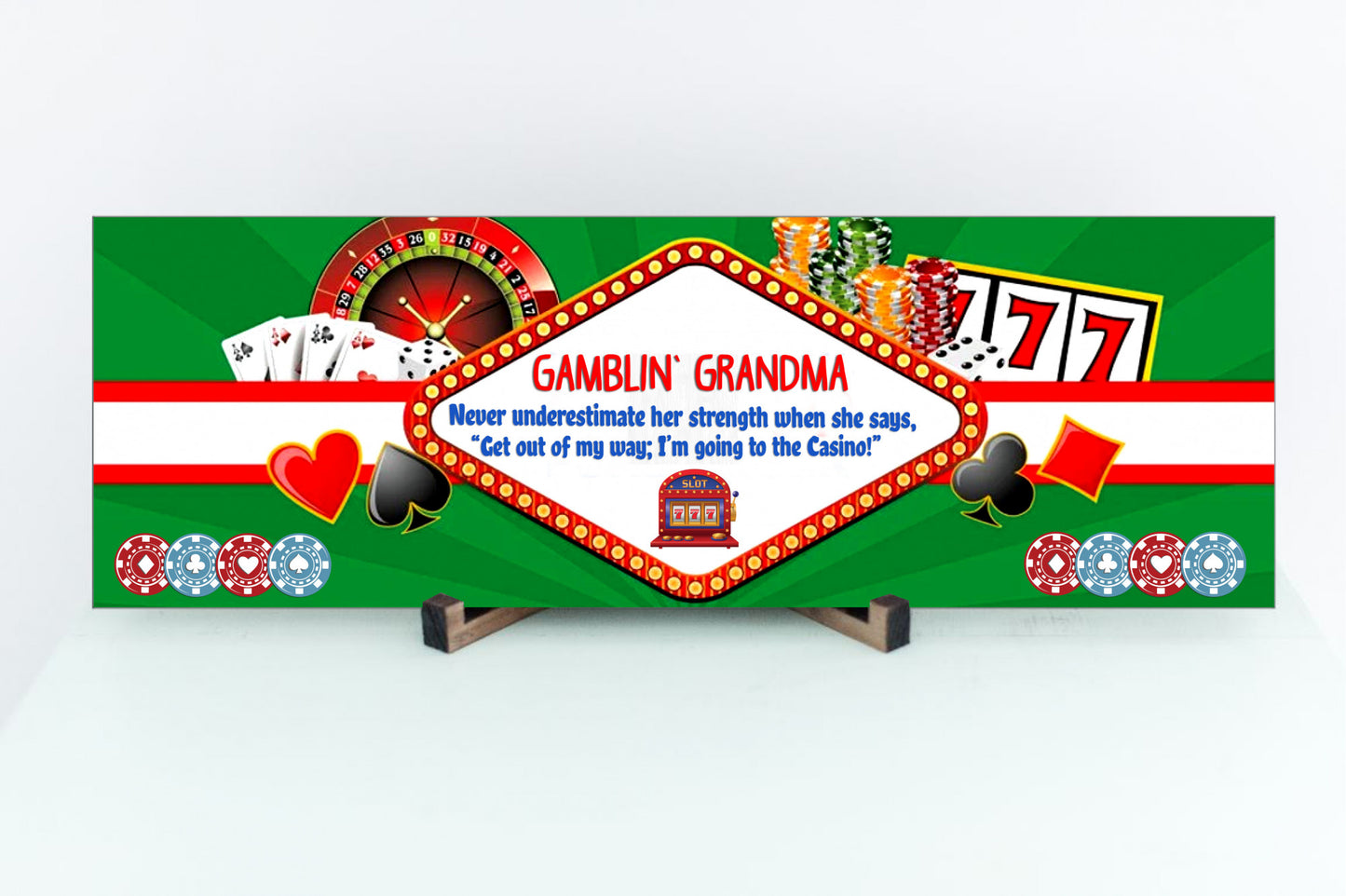 Gamblin' Grandma Casino Wall Sign or Table Display